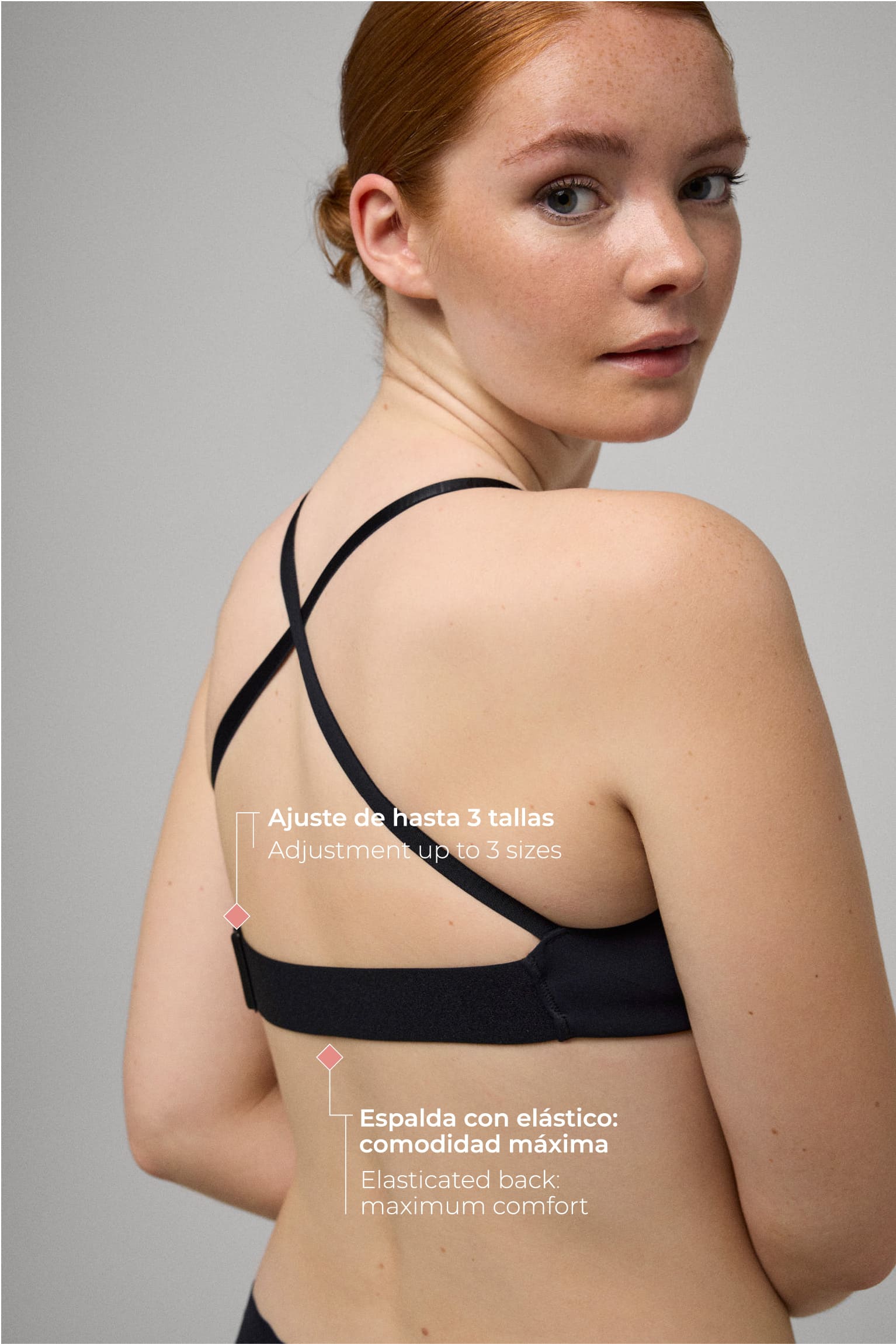 Sujetador adapt talla ajustable negro