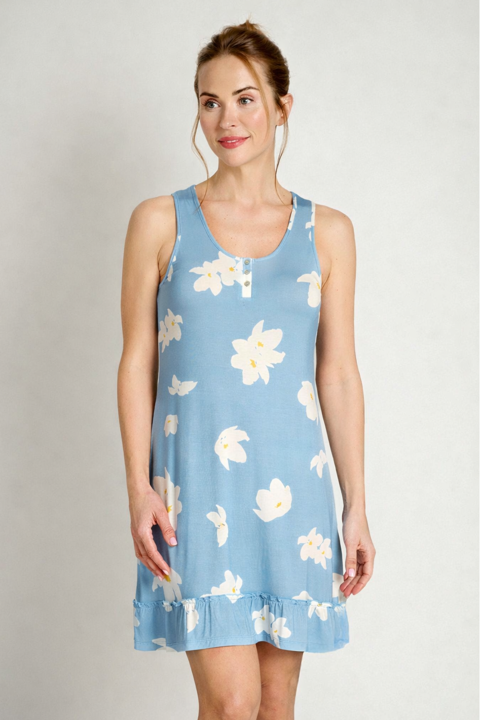 Camisón tirantes flores azul | MUYDEMI