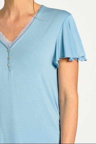 Pijama mujer capri flores azul | MUYDEMI - Ysabel Mora