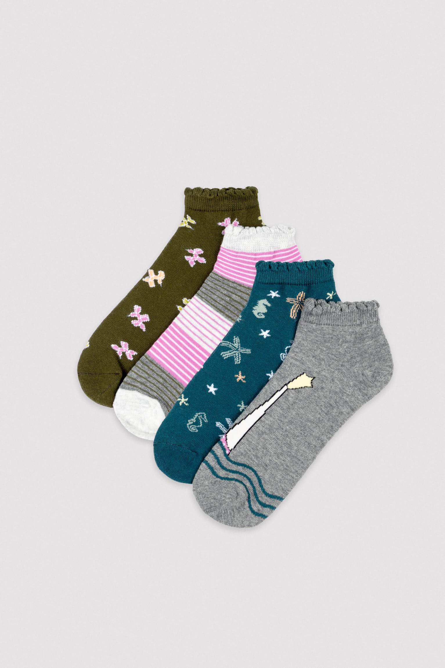 12993KIT-pack-4-calcetines-mujer-tobilleros-estampados-con-ribete-ysabel-mora