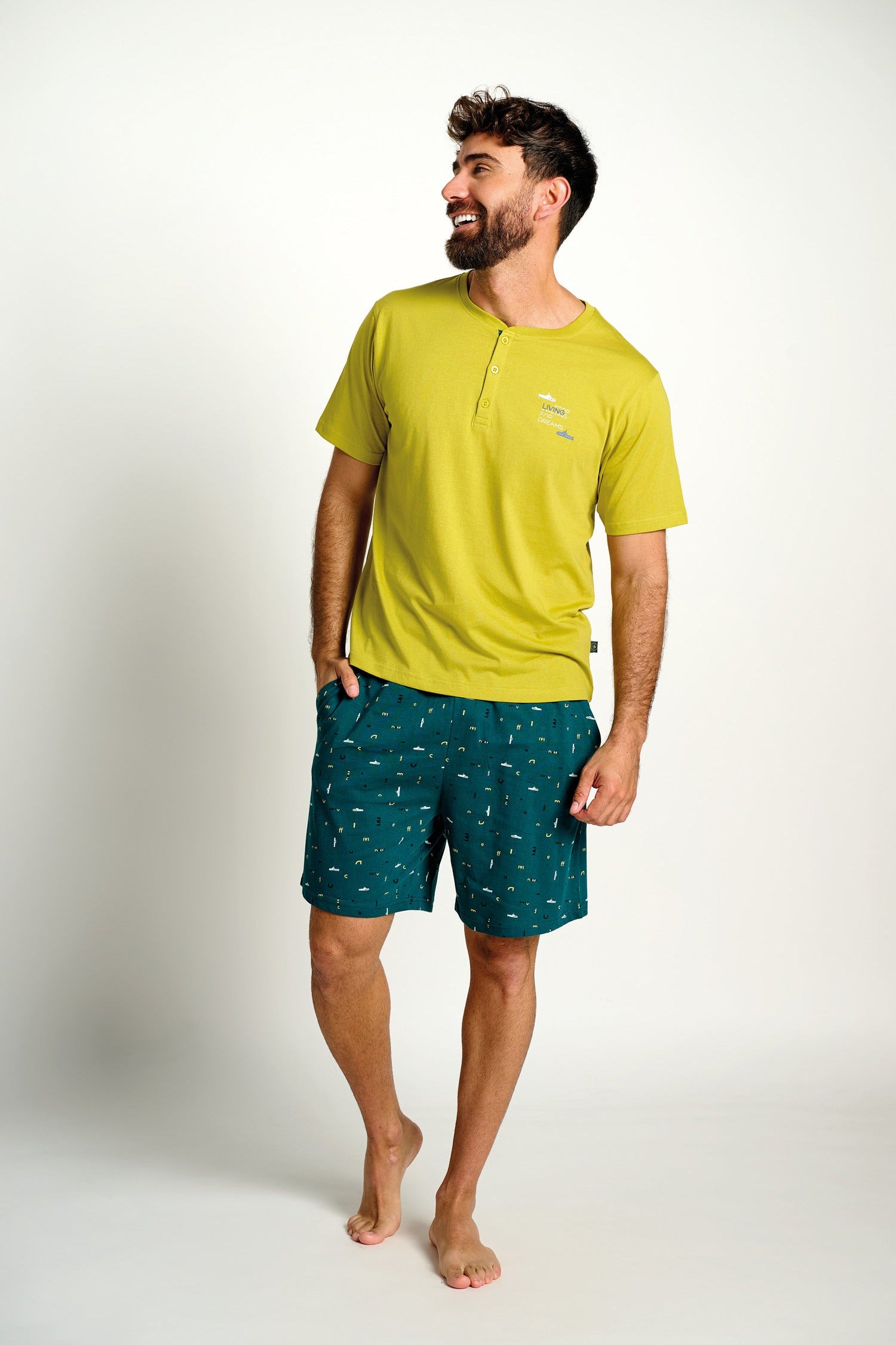 Pijama hombre corto algodón Living | MUYDEMI