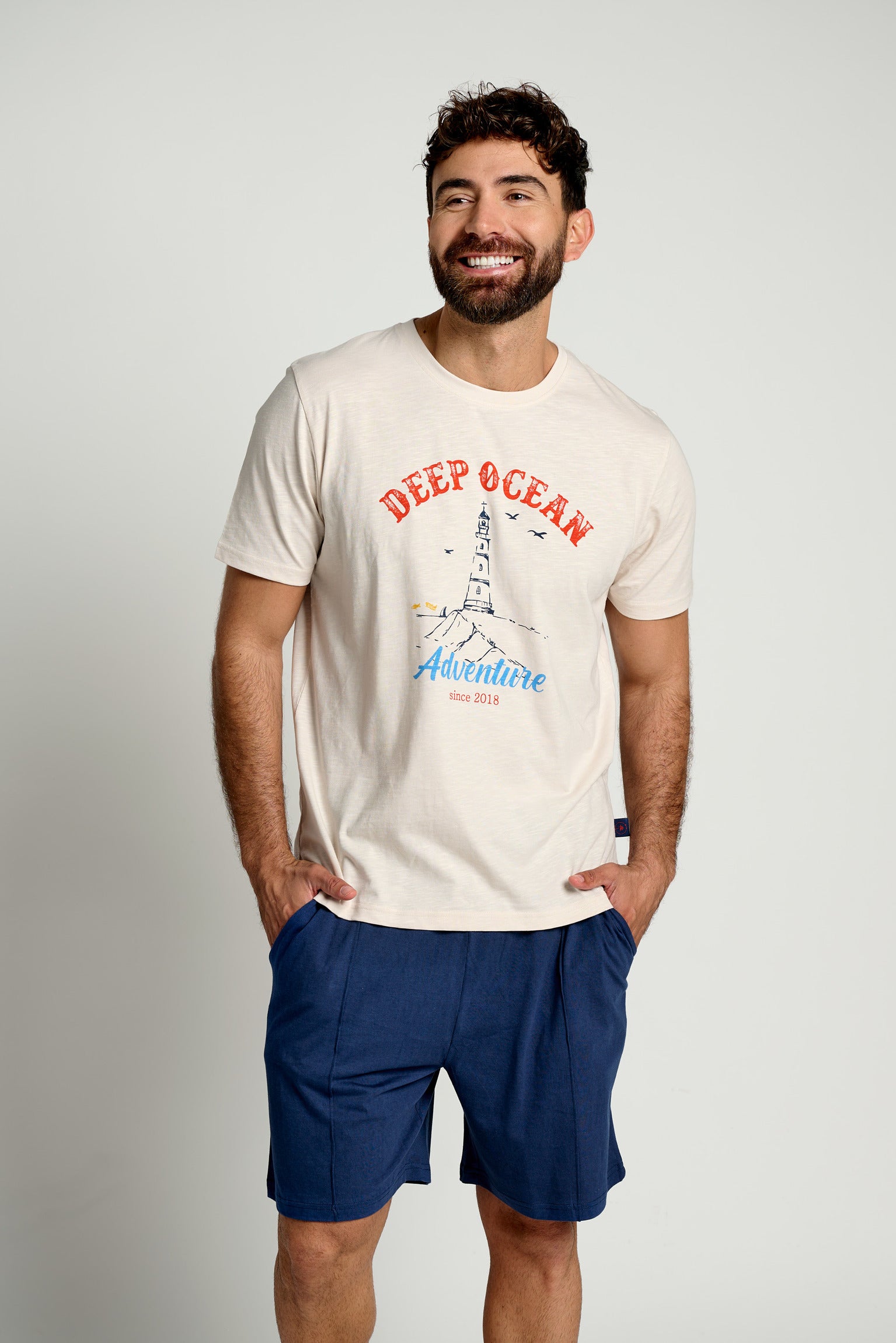 Pijama hombre manga corta algodón Ocean Adventure | MUYDEMI