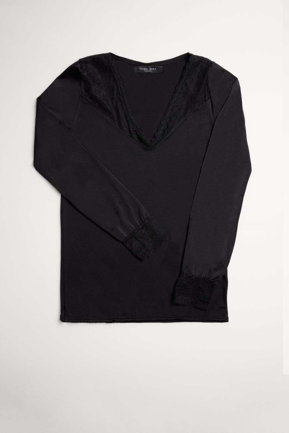 Camiseta térmica lencera negra manga larga 70015 de Ysabel Mora