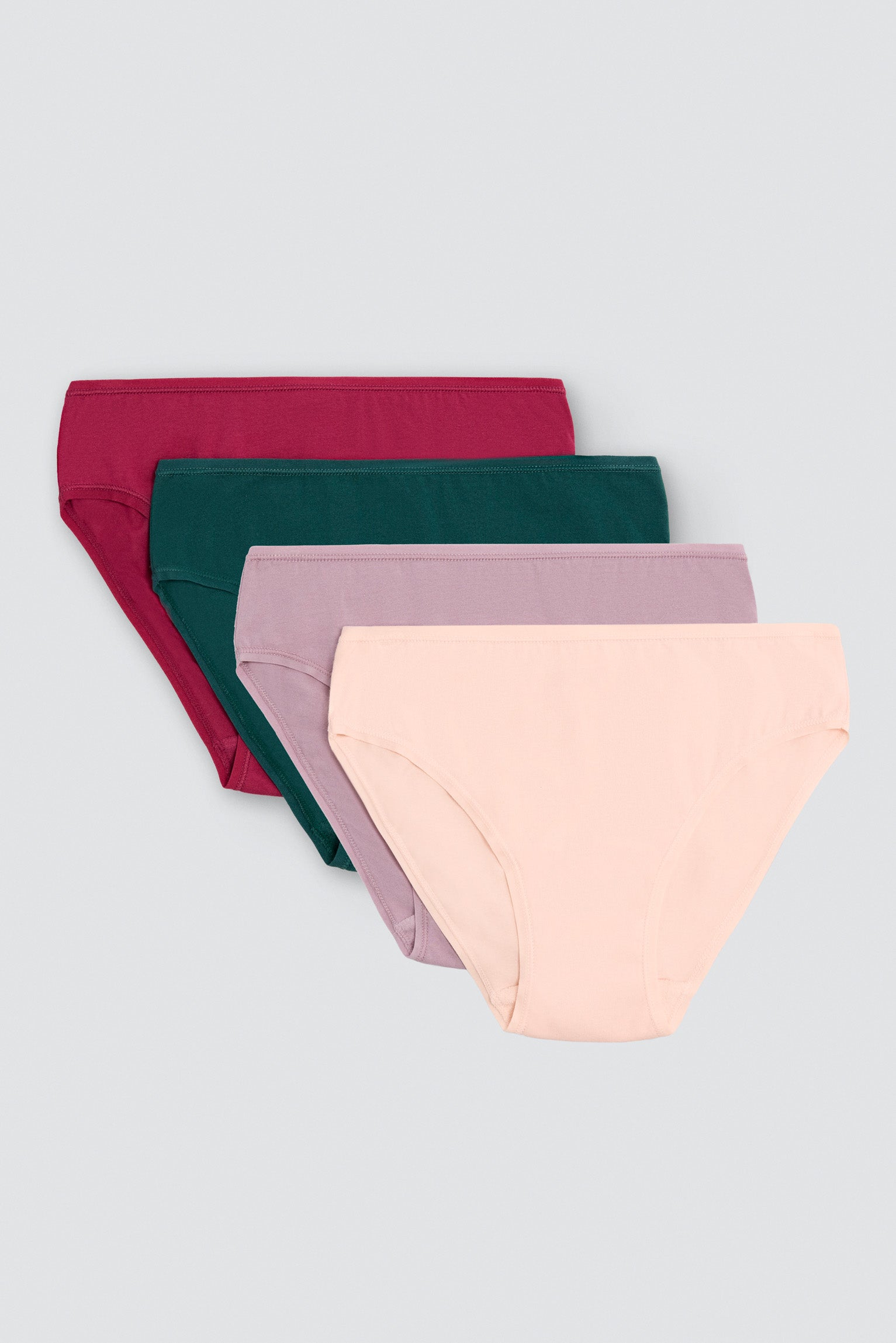 Pack de 4 bragas midi básicas de algodón colores