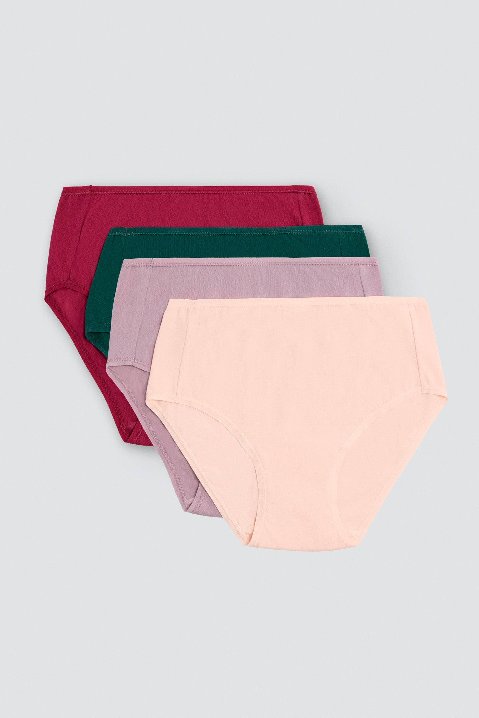 Pack de 4 bragas altas de algodón colores