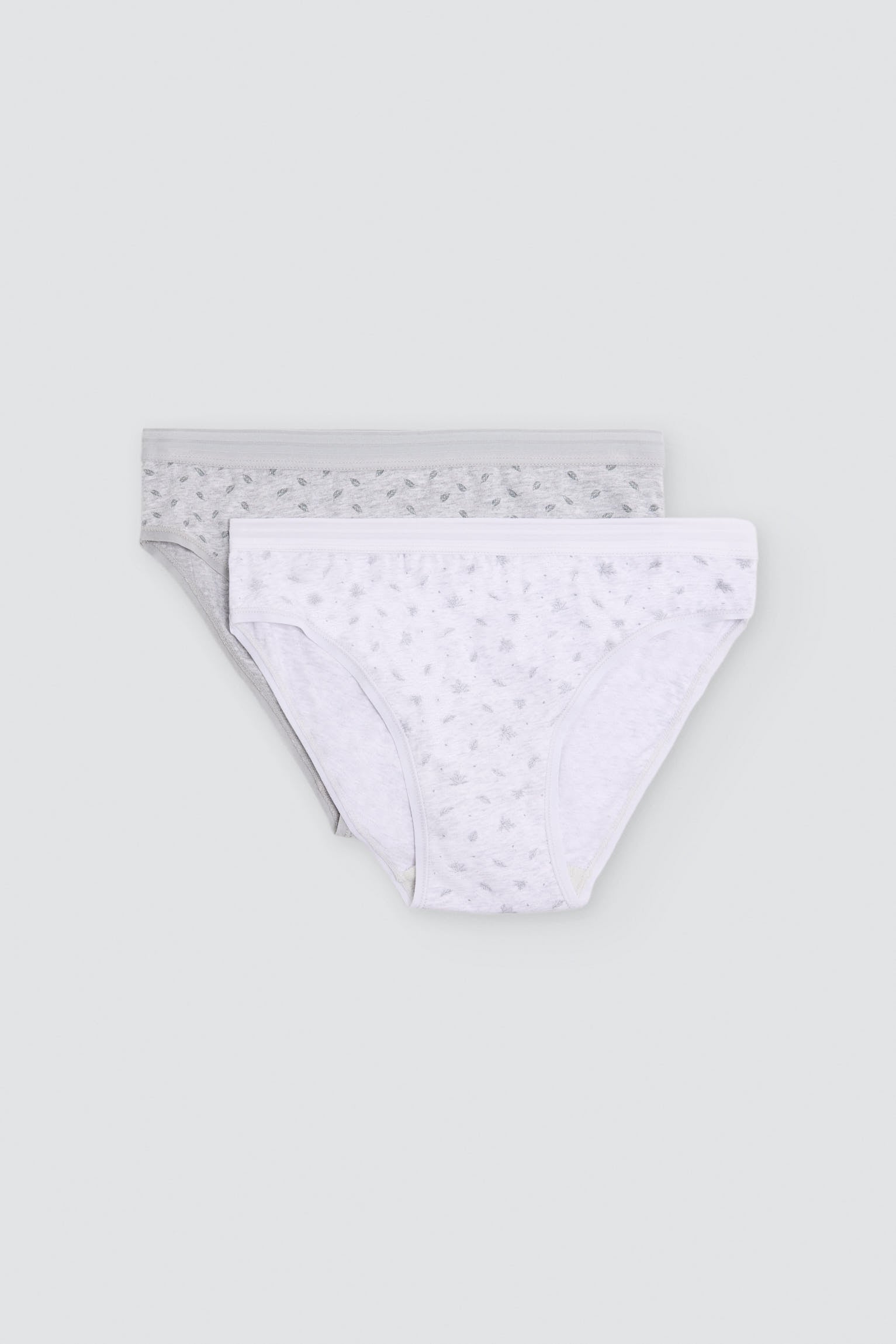 Pack de 2 bragas midi algodón estampadas gris