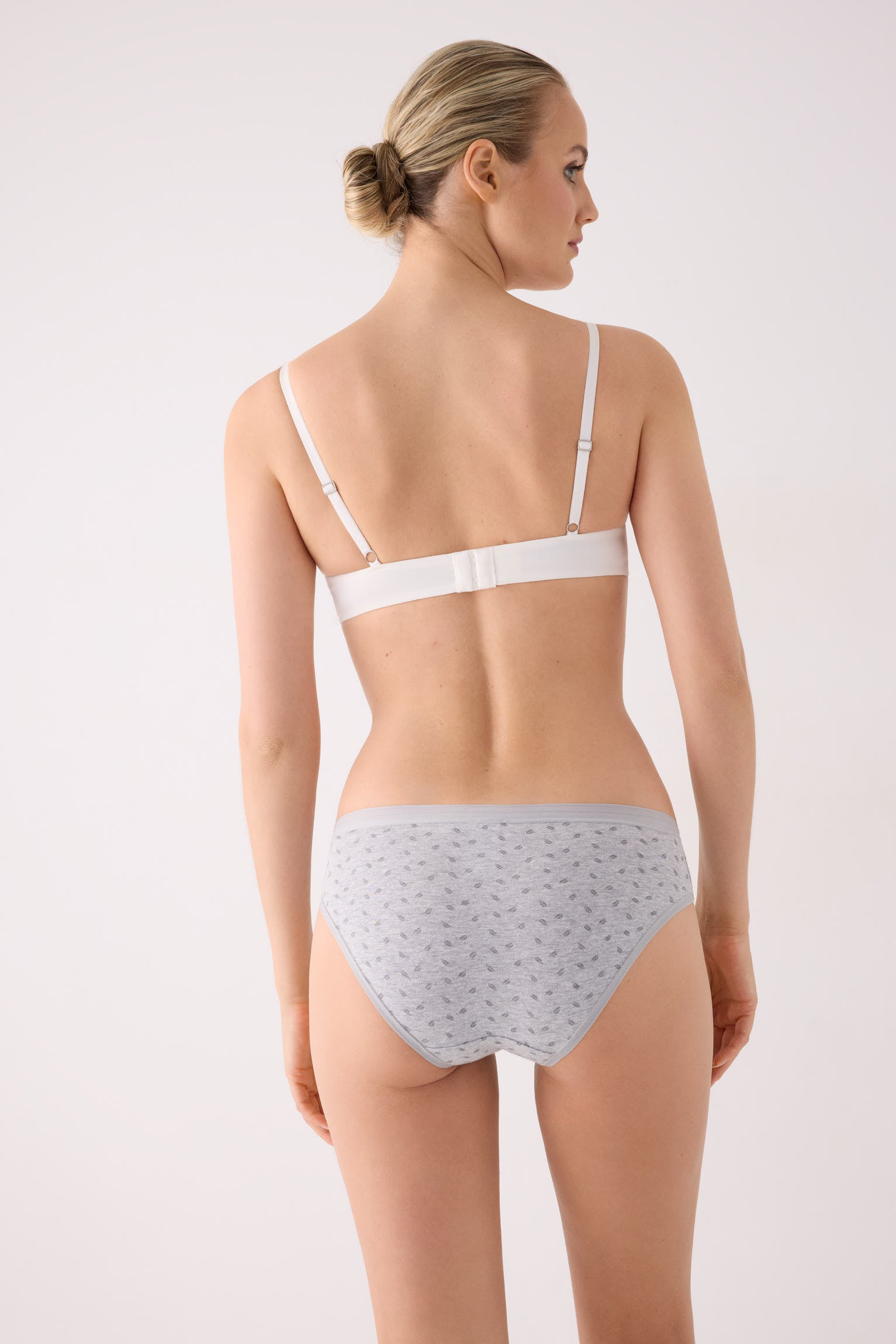 Pack de 2 bragas midi algodón estampadas gris