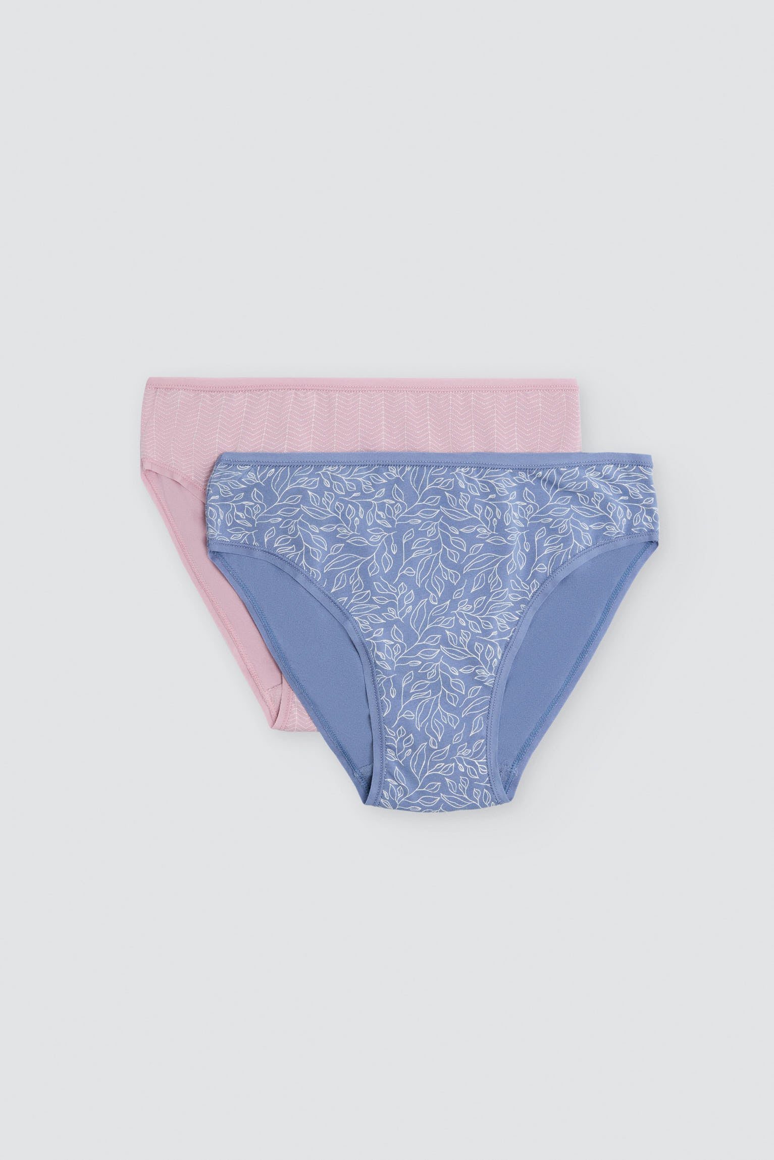 Pack de 2 bragas midi algodón estampadas rosa y azul multicolor