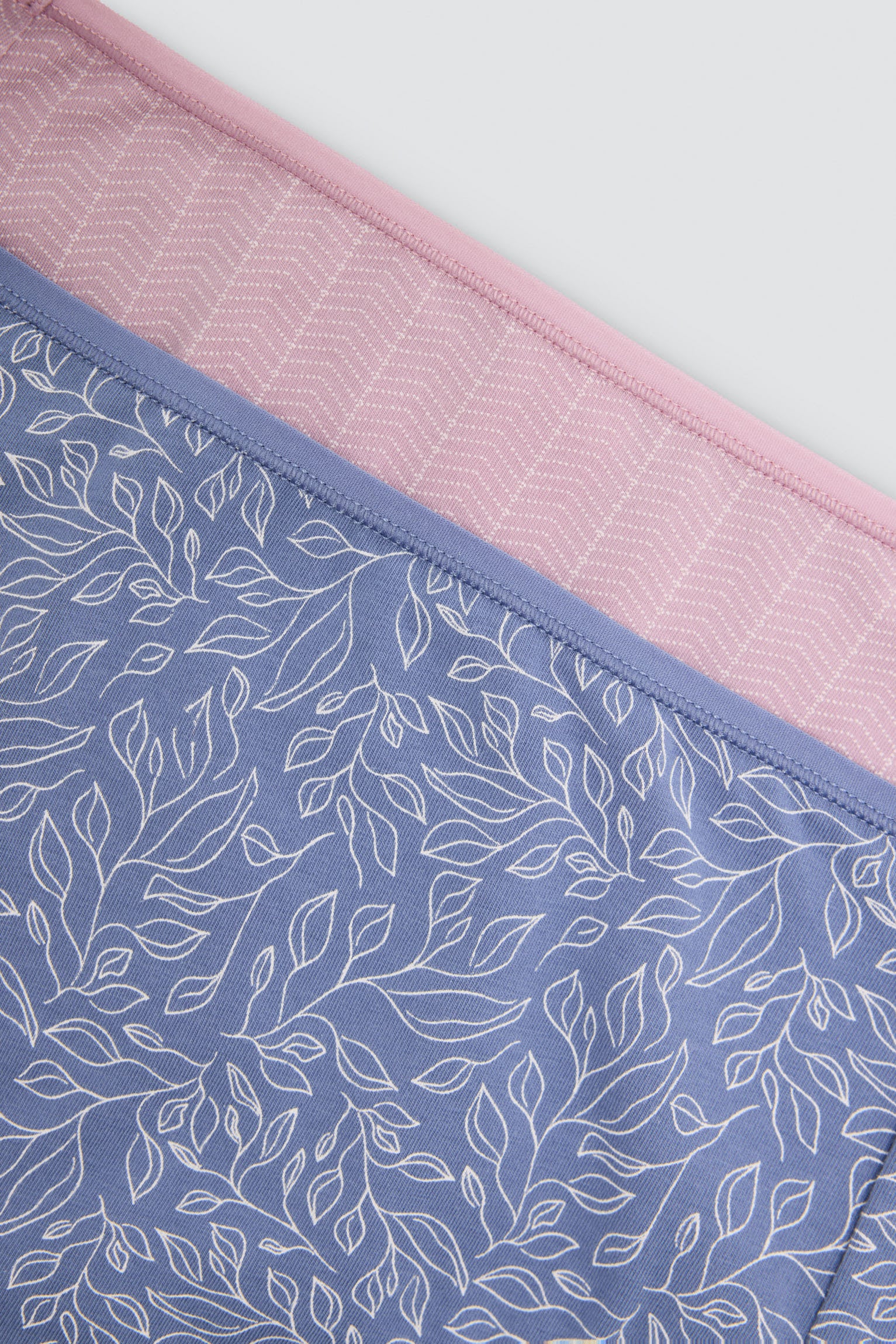 Pack de 2 bragas altas algodón estampadas rosa y azul multicolor