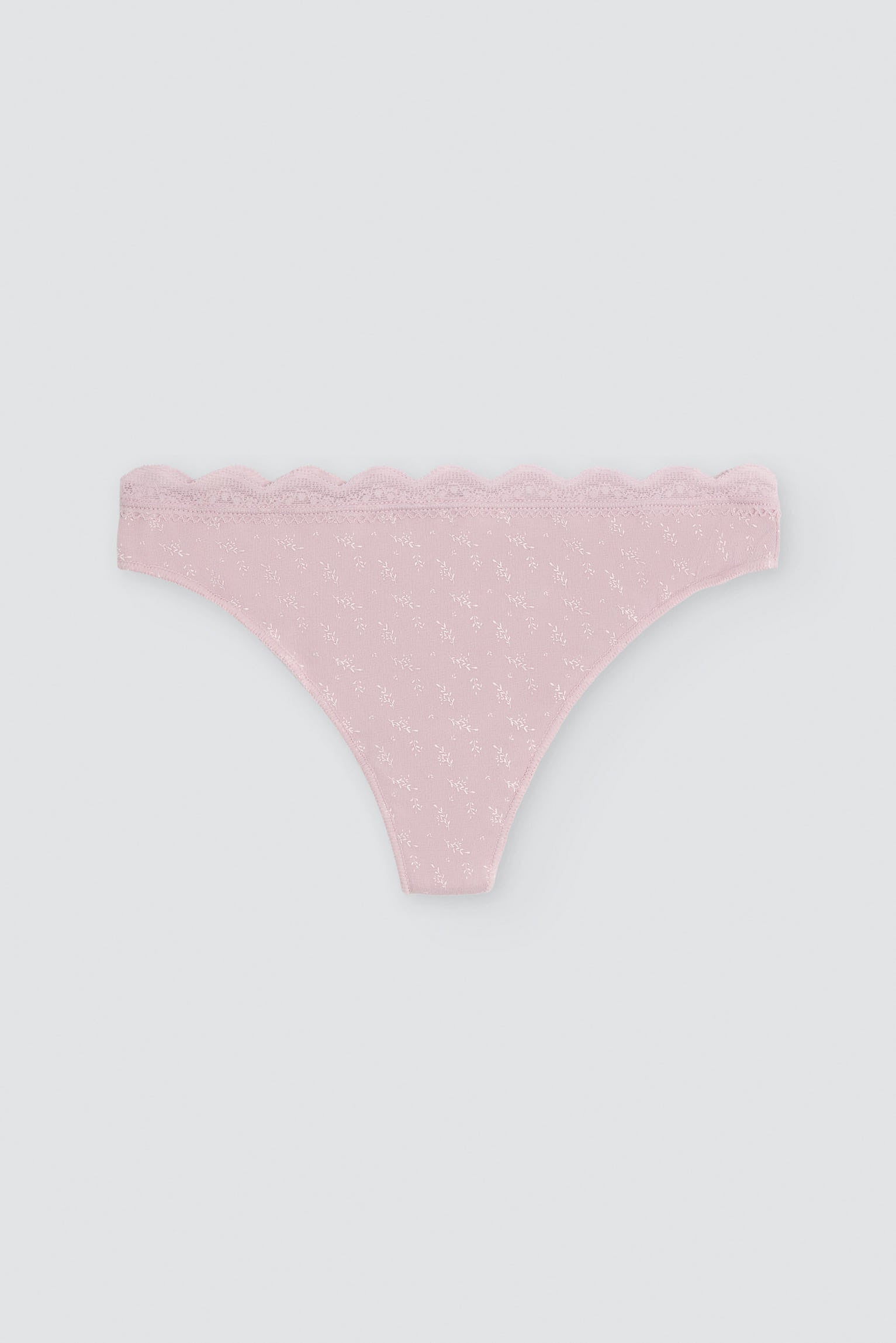 Pack de 2 tangas estampados algodón con ribete de encaje multicolor