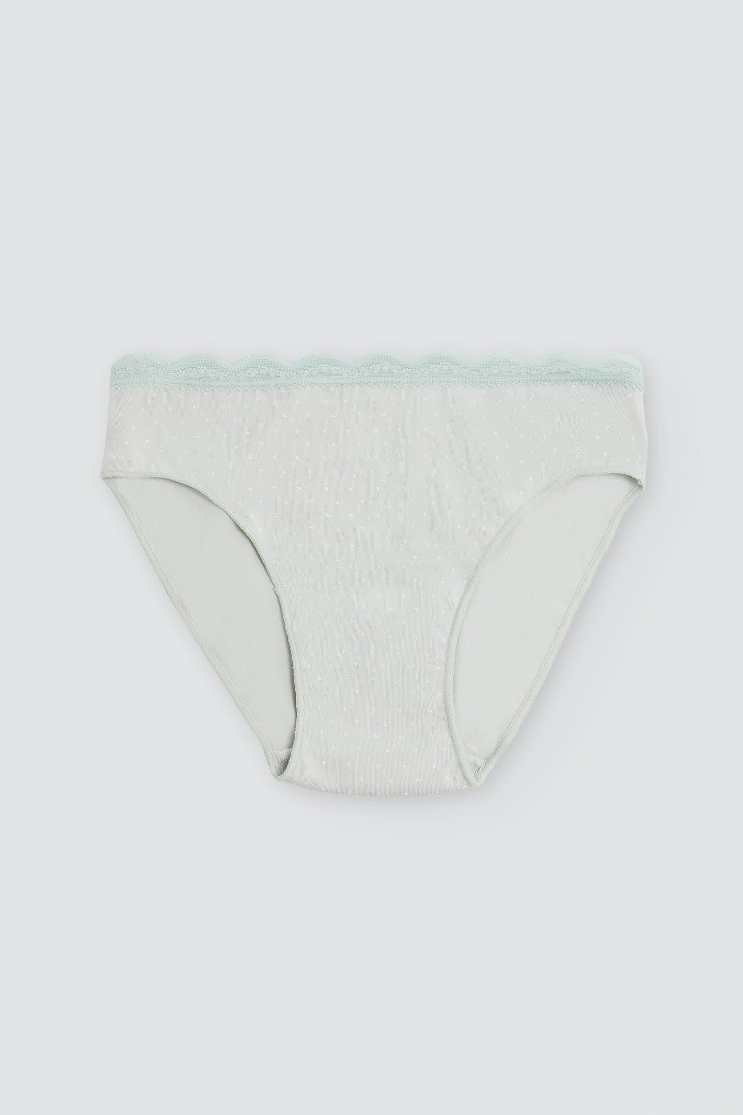 Pack de 2 bragas de algodón midi con ribete de encaje multicolor