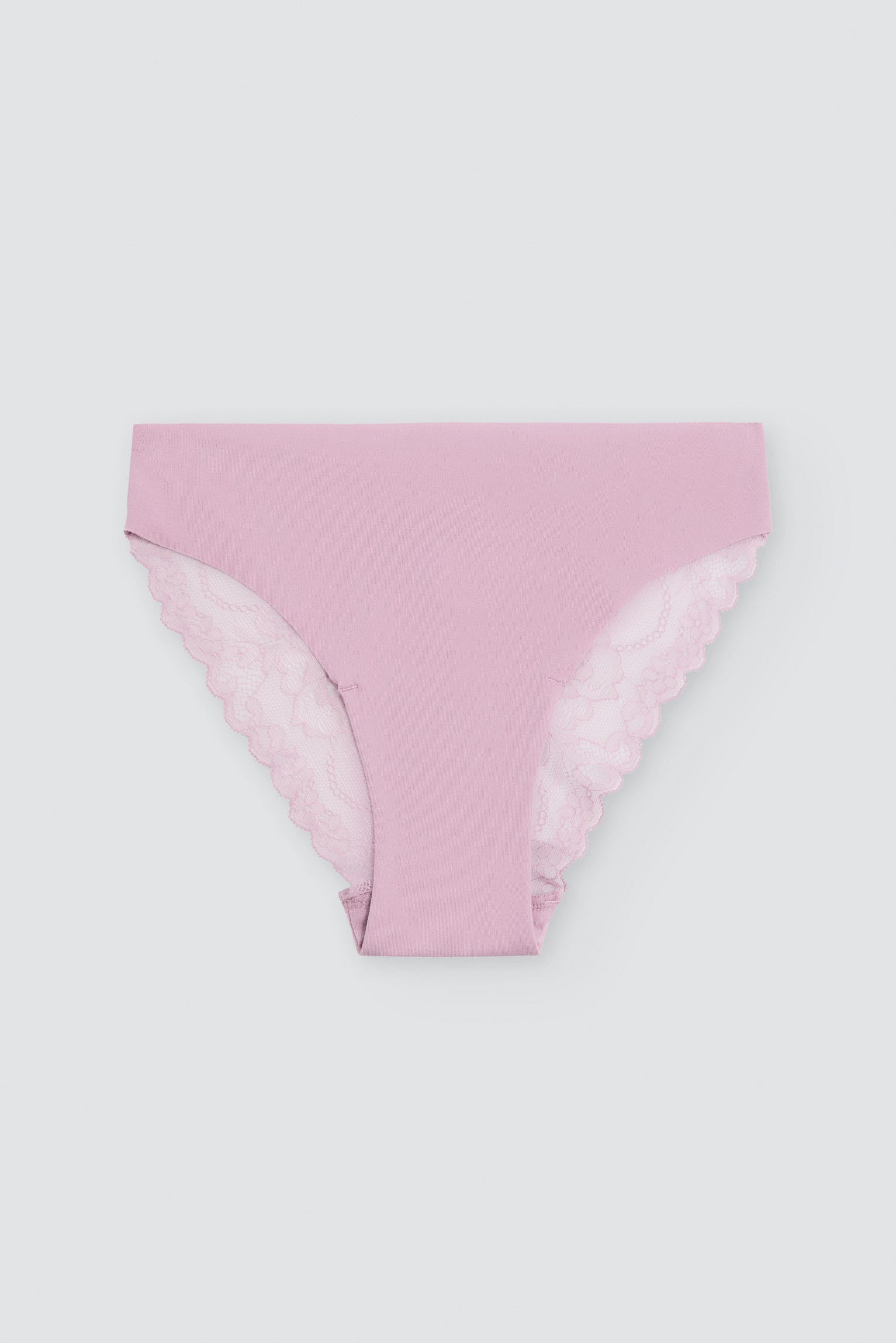 PREVENTA Braga brasileña algodón láser con encaje rosa
