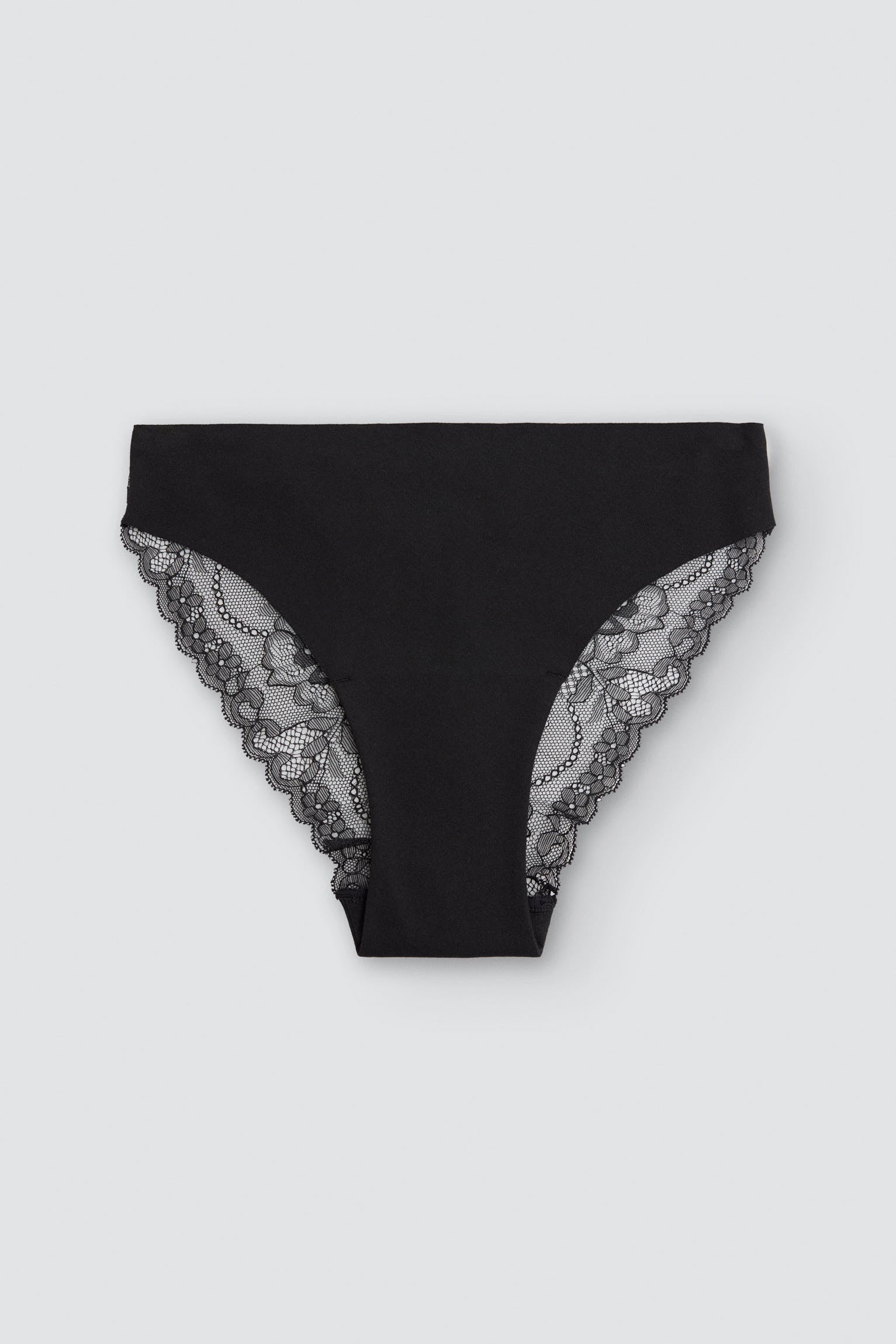 Braga brasileña algodón láser con encaje negro