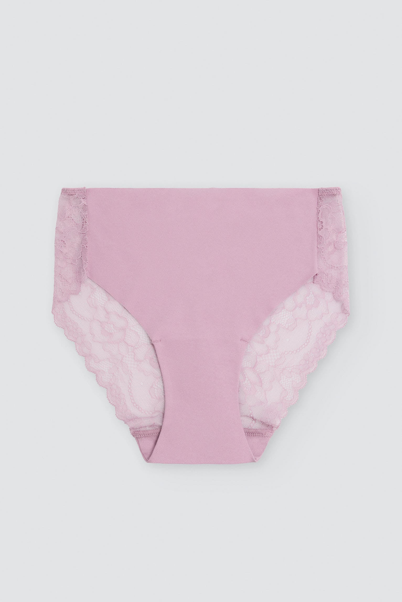 Braga midi algodón láser con encaje rosa