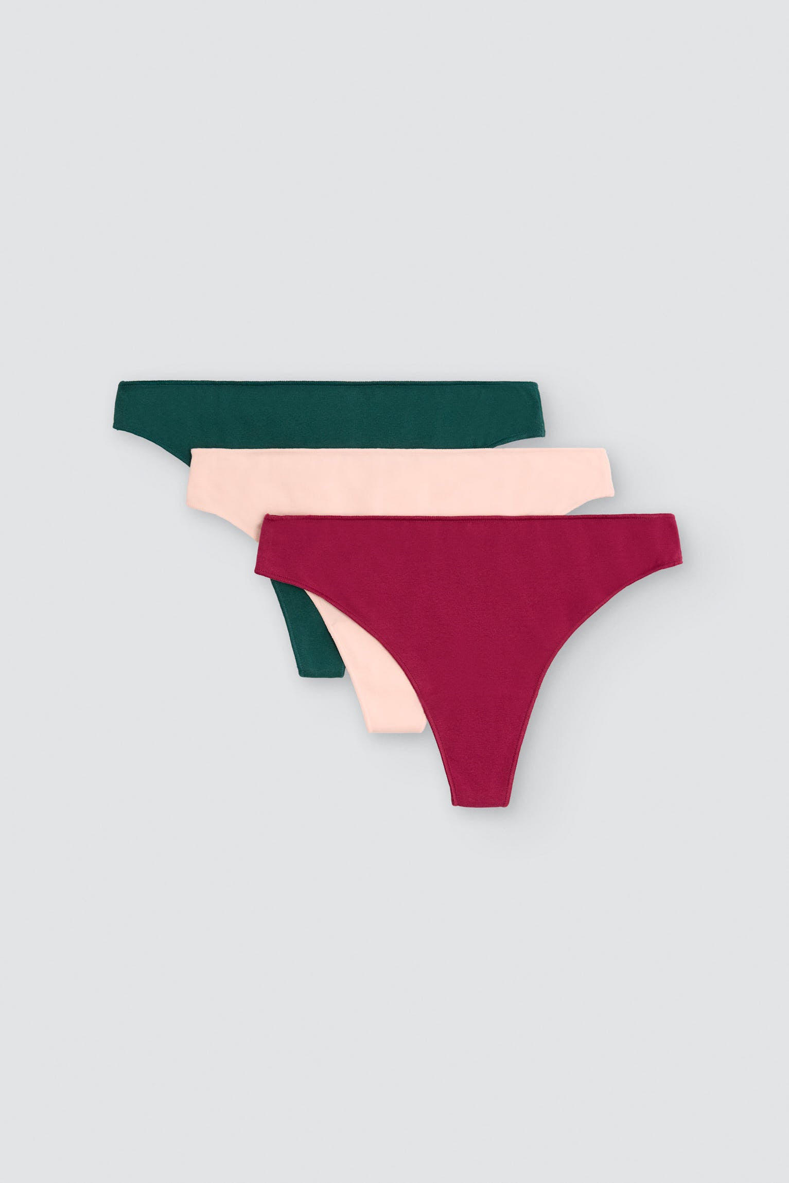 Pack de 3 tangas de algodón colores fríos
