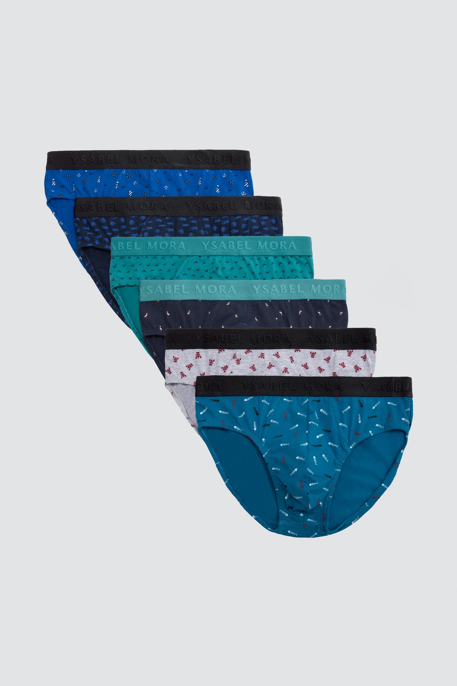 Pack 6 slips estampado animales