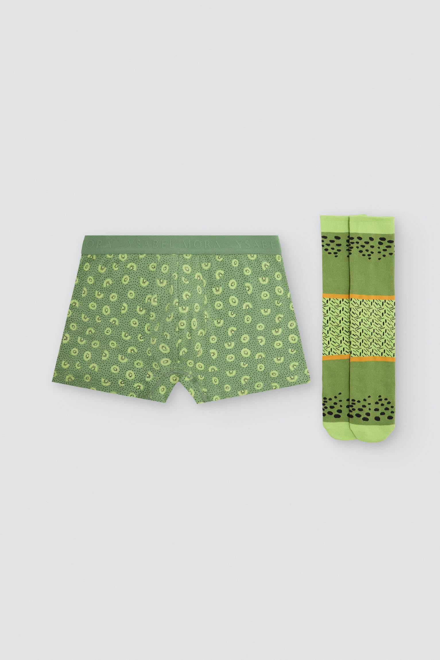 Pack bóxer y calcetines estampado kiwis - Ysabel Mora