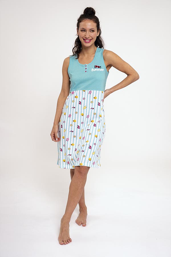 Camisón mujer algodón estampado veraniego | MUYDEMI