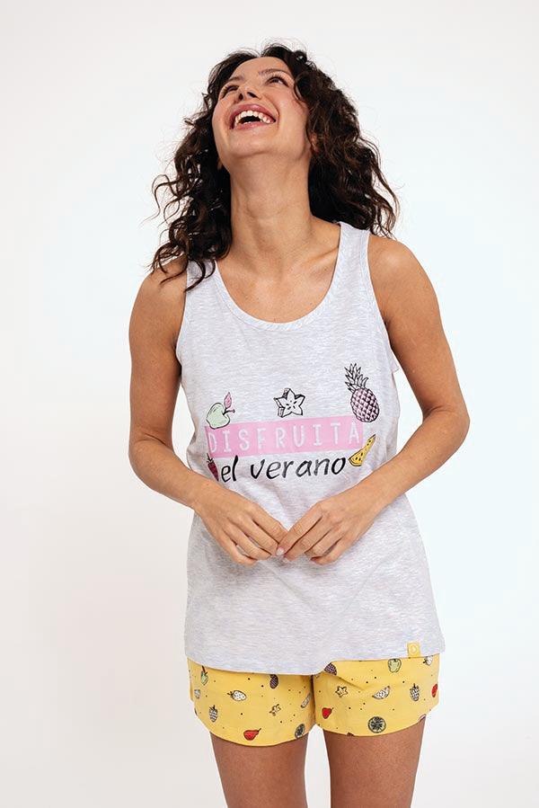 Pijama mujer tirantes algodón estampado Fruits | MUYDEMI