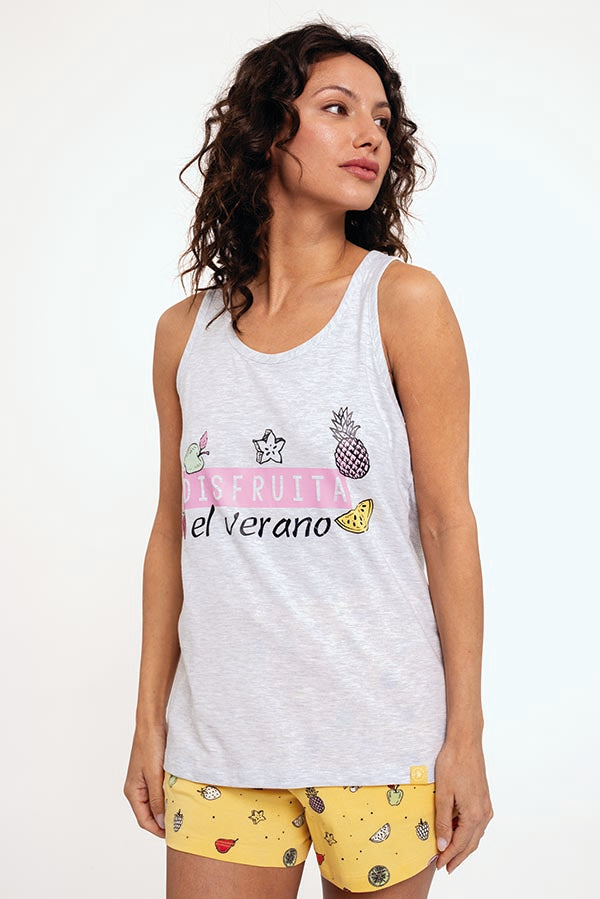 Pijama mujer tirantes algodón estampado Fruits | MUYDEMI