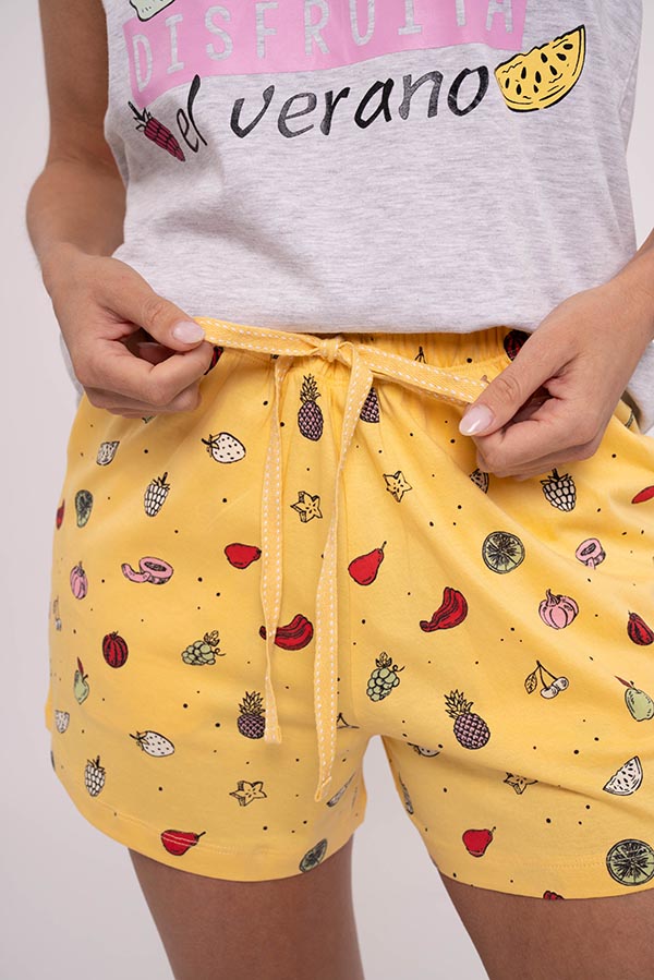 Pijama mujer tirantes algodón estampado Fruits | MUYDEMI
