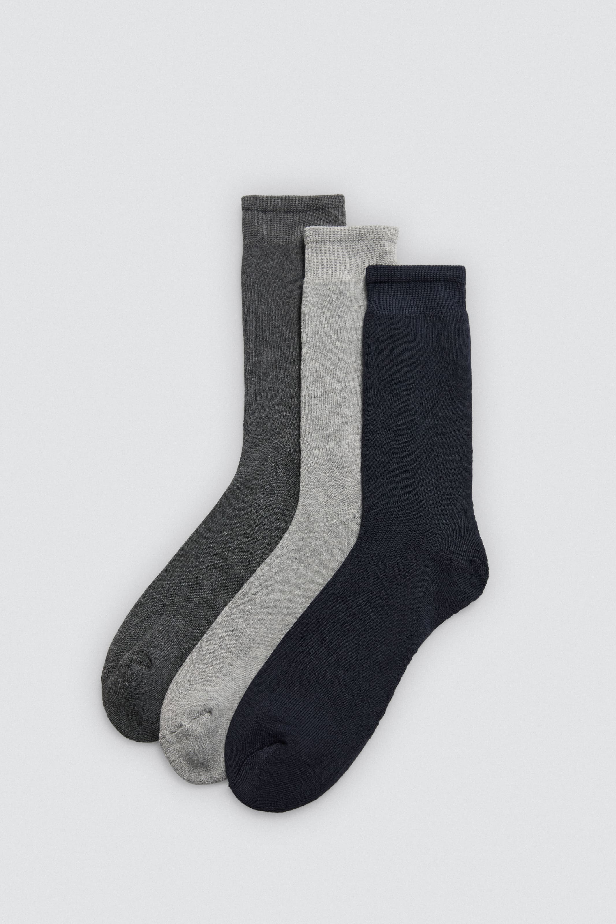 Pack 3 calcetines altos térmicos puño antipresión colores neutros