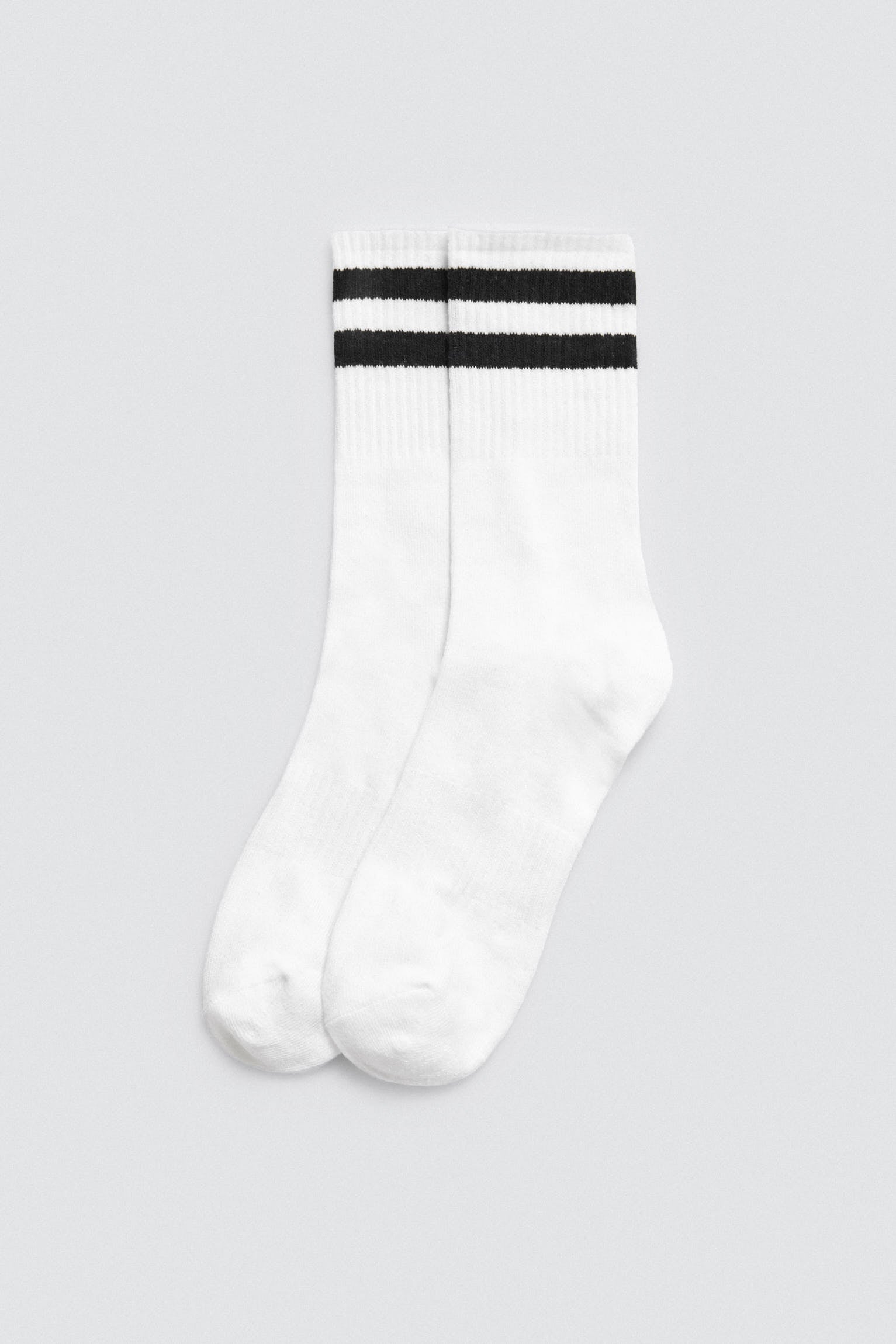 Pack 3 calcetines deportivos puño a rayas blanco