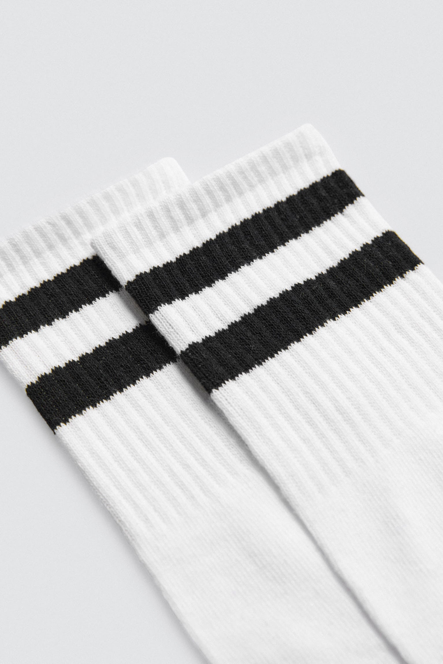 Pack 3 calcetines deportivos puño a rayas blanco