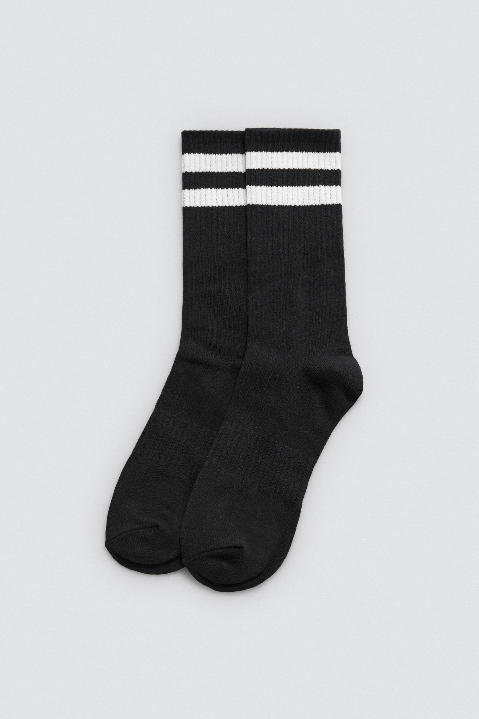 Pack 3 calcetines deportivos puño a rayas negro