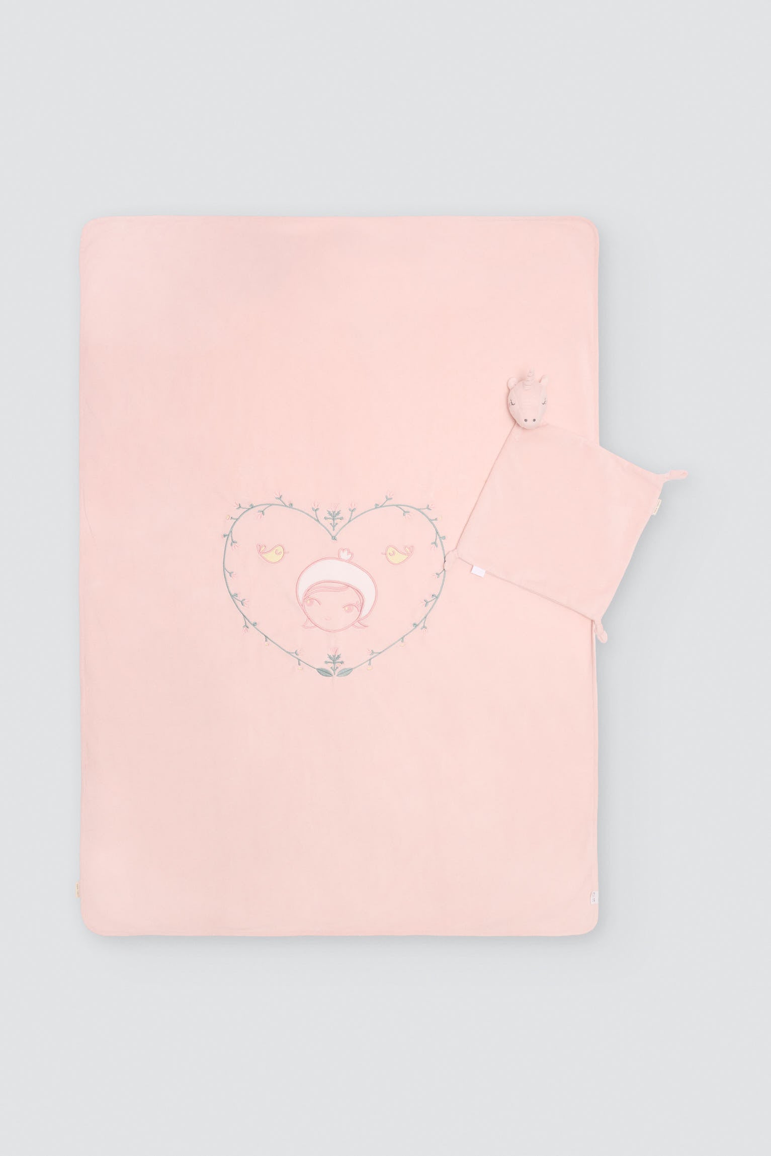Set bebé manta y doudou dibujo muñeca - Ysabel Mora
