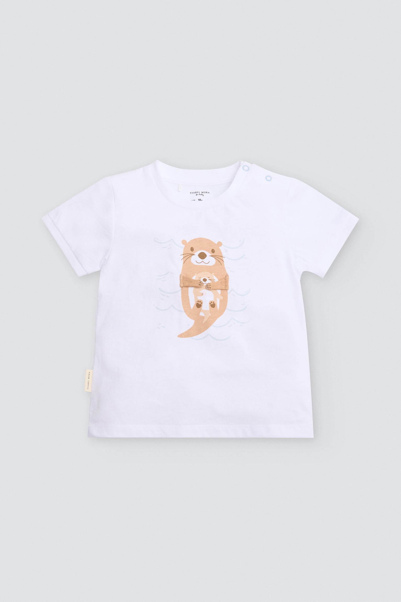 Conjunto bebé 3 piezas estampado nutria - Ysabel Mora