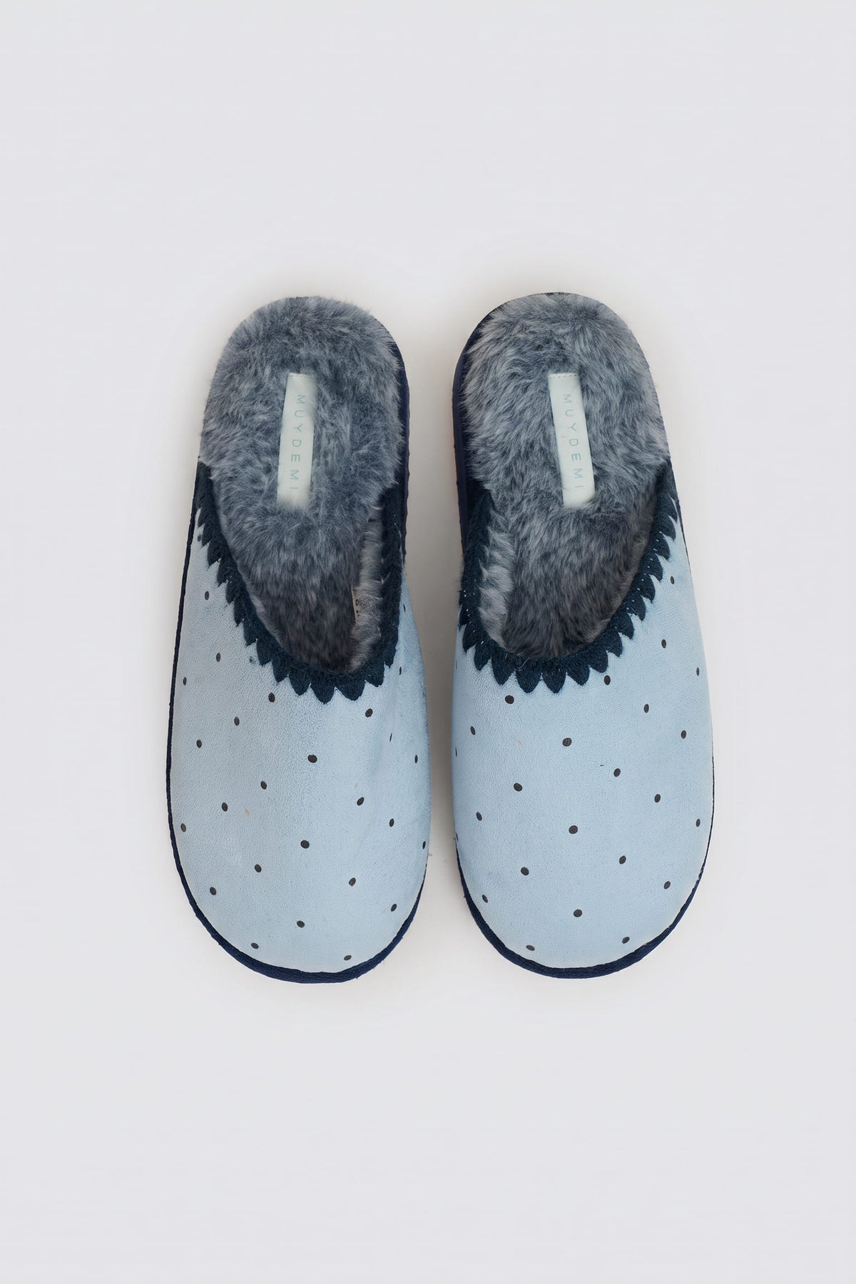 Zapatillas de casa estampado lunares azul