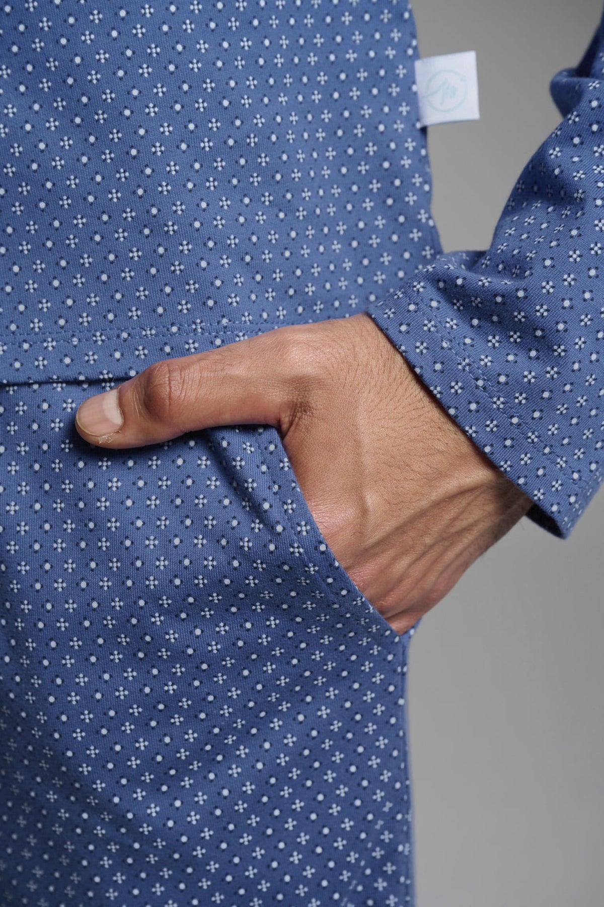 Pijama camisero largo hombre algodón estampado