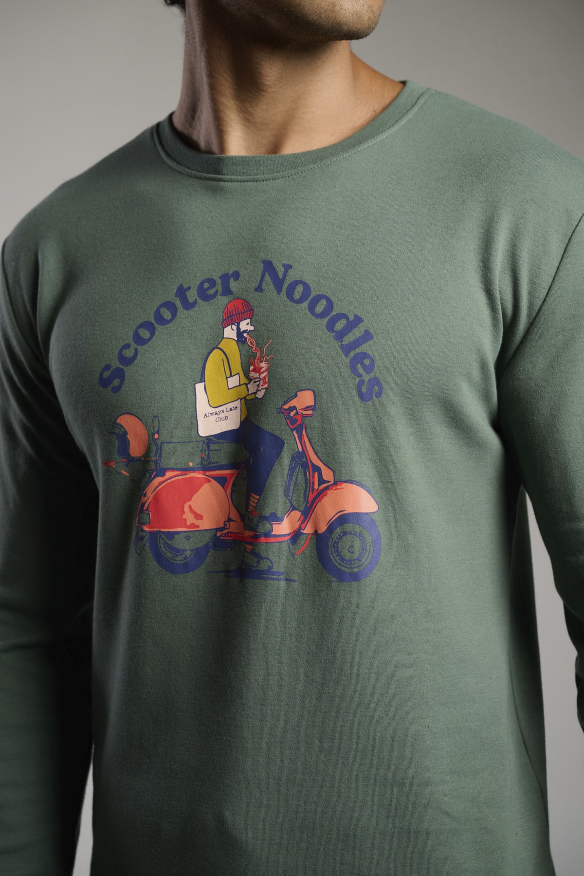 Pijama largo hombre afelpado estampado Scooter Noodles