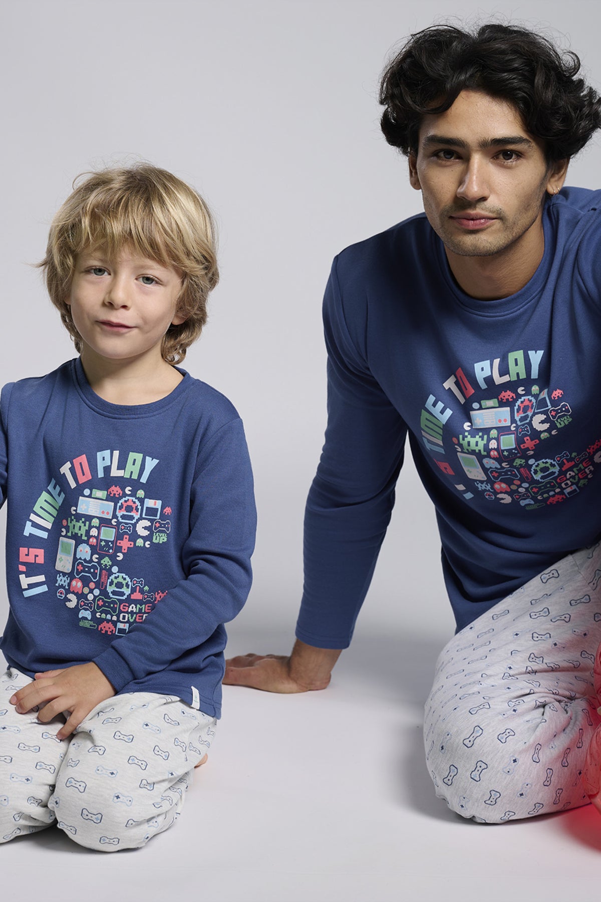 Pijama largo hombre afelpado estampado gamer over