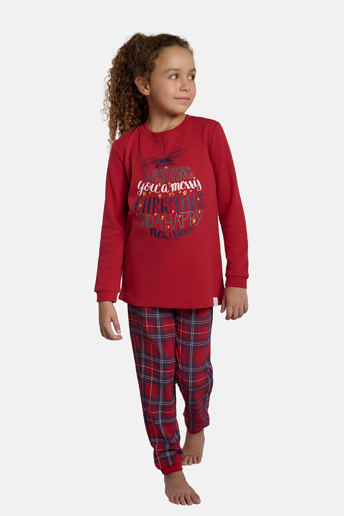 Pijama largo infantil unisex navidad estampado Merry Christmas and a Happy New Year