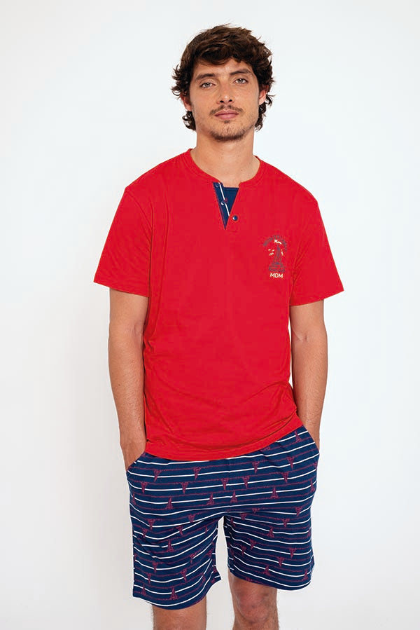 Pijama hombre corto algodón marinero | MUYDEMI