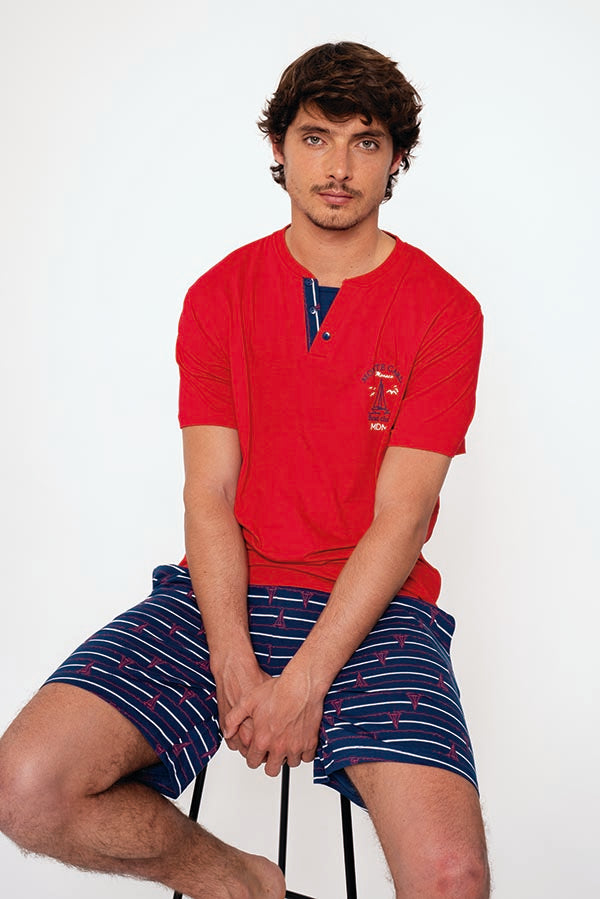 Pijama hombre corto algodón marinero | MUYDEMI