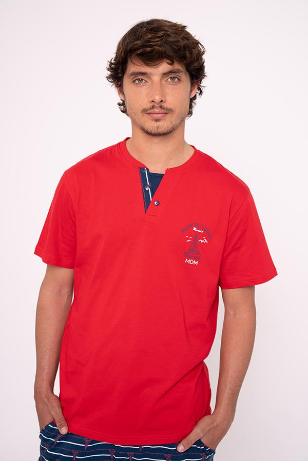 Pijama hombre corto algodón marinero | MUYDEMI