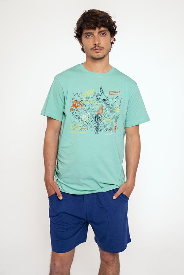 Pijama hombre corto algodón camiseta gráfica | MUYDEMI