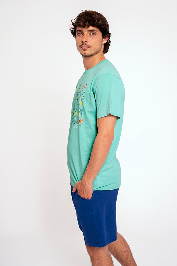 Pijama hombre corto algodón camiseta gráfica | MUYDEMI