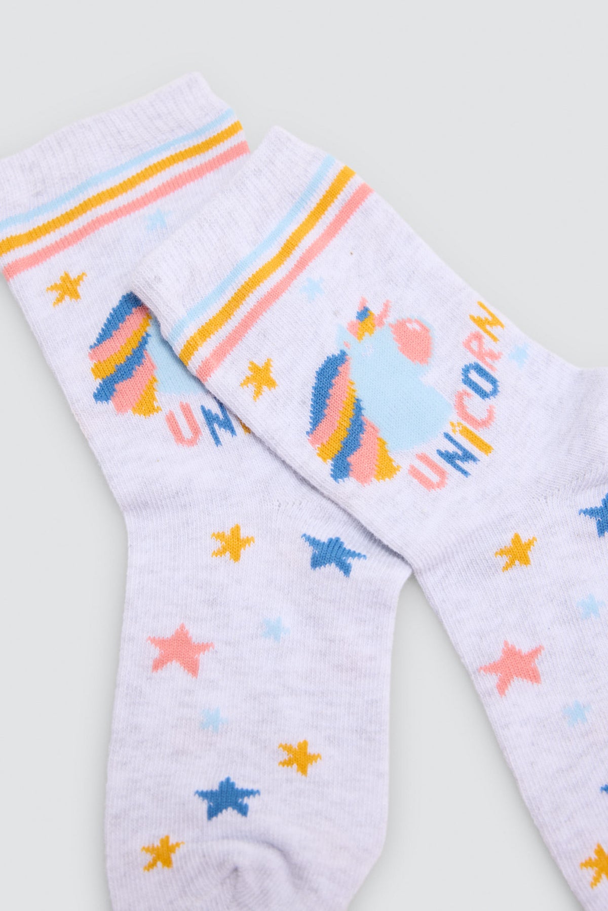 Pack 4 calcetines niña estampado unicornios