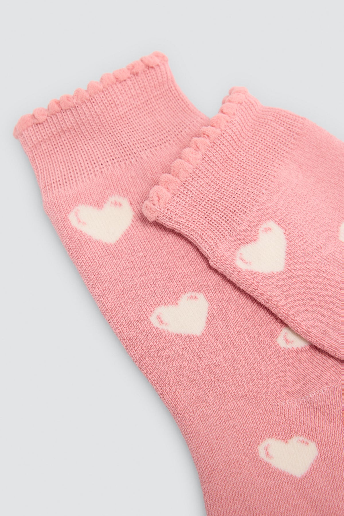 Pack 3 calcetines niña térmicos algodón estampados cerezas y corazones
