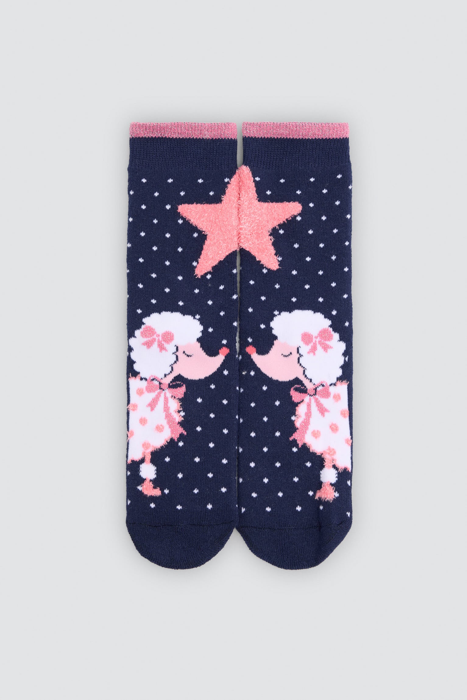 Pack 3 calcetines niña térmicos antidelizantes estampado perro caniche
