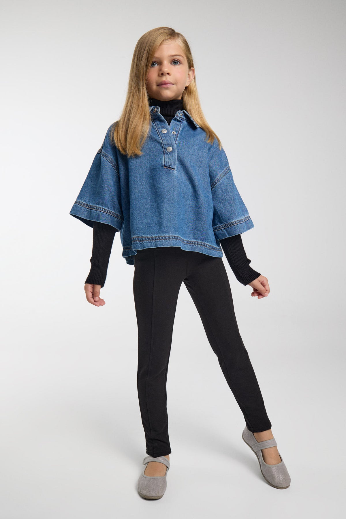 TÉRMICO Leggings afelpados niña pitillo negro
