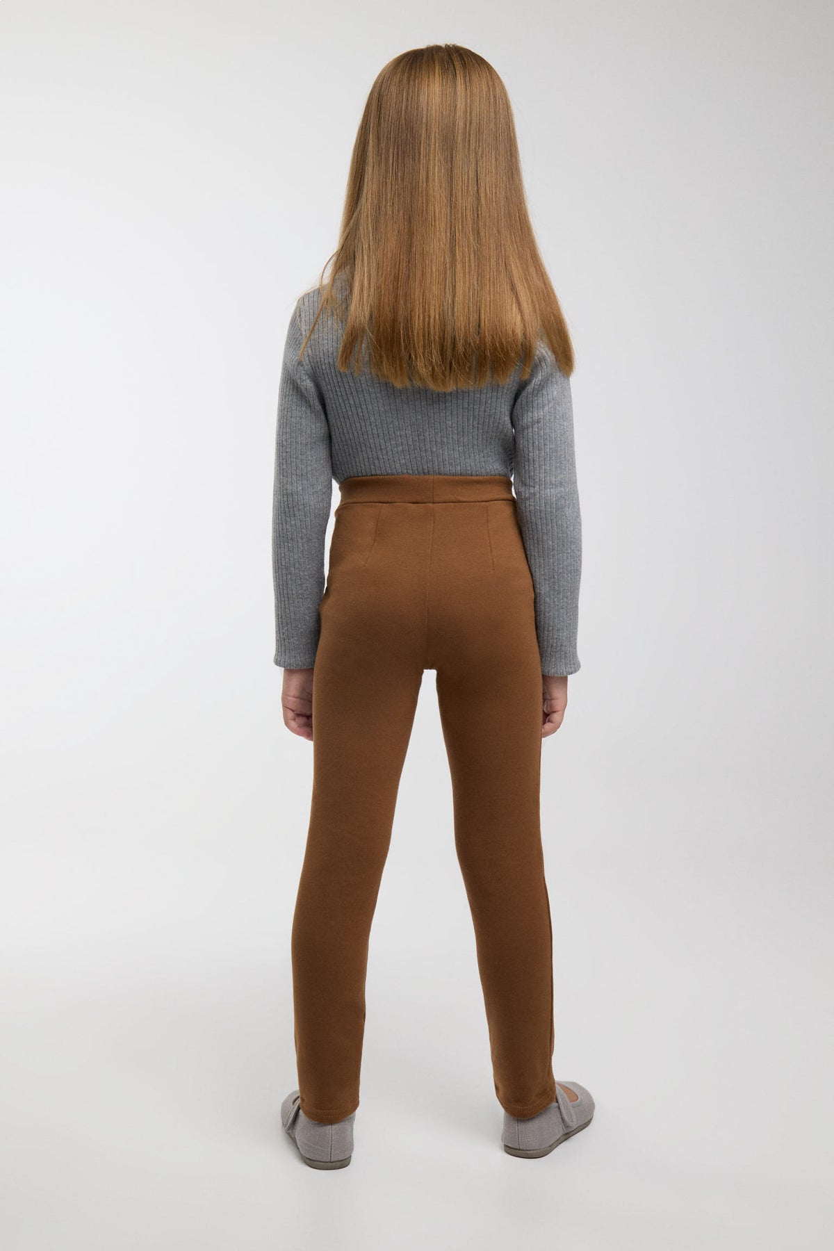 TÉRMICO Leggings afelpados niña pitillo marrón