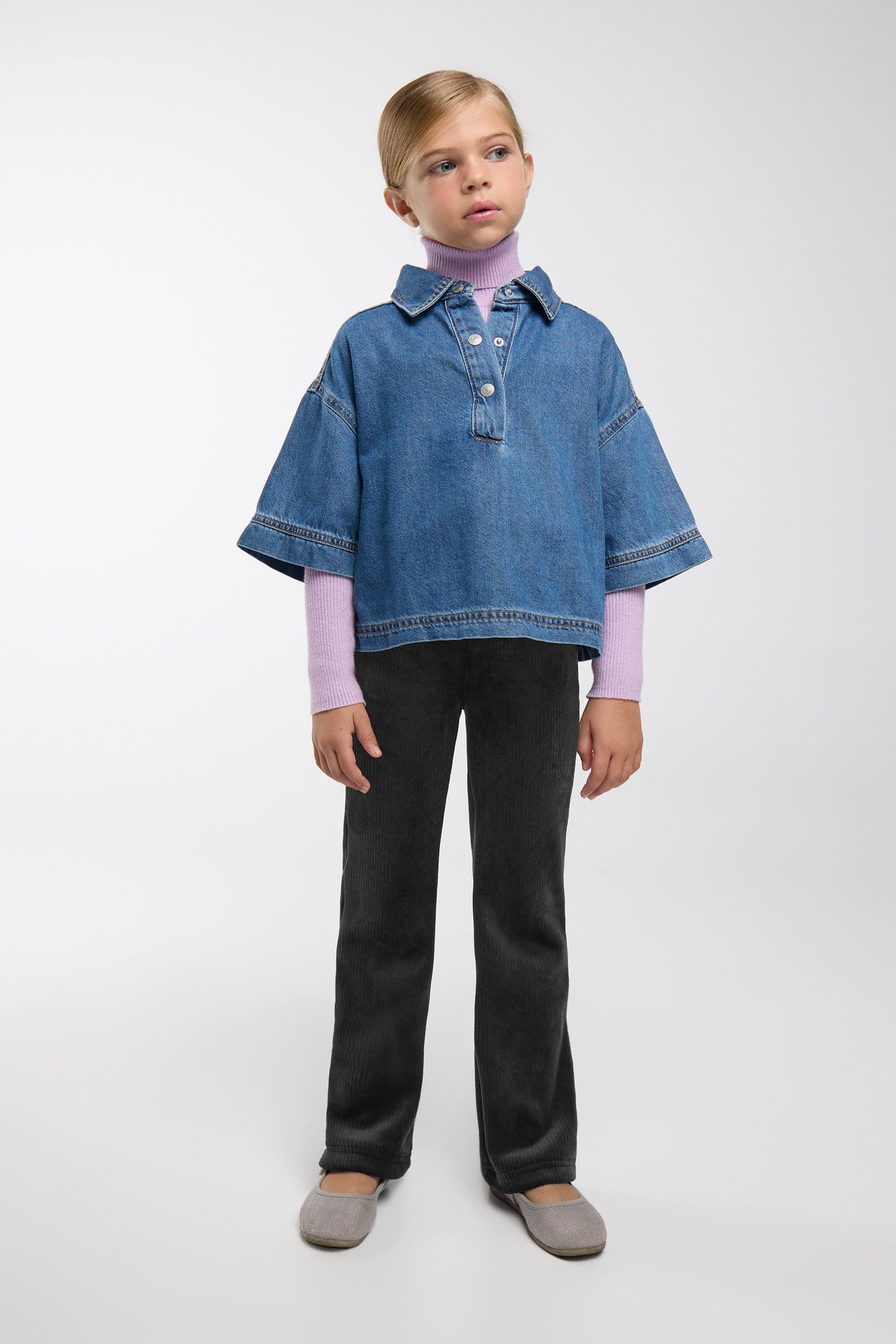 ULTRA TÉRMICO Pantalón afelpado niña efecto pana negro