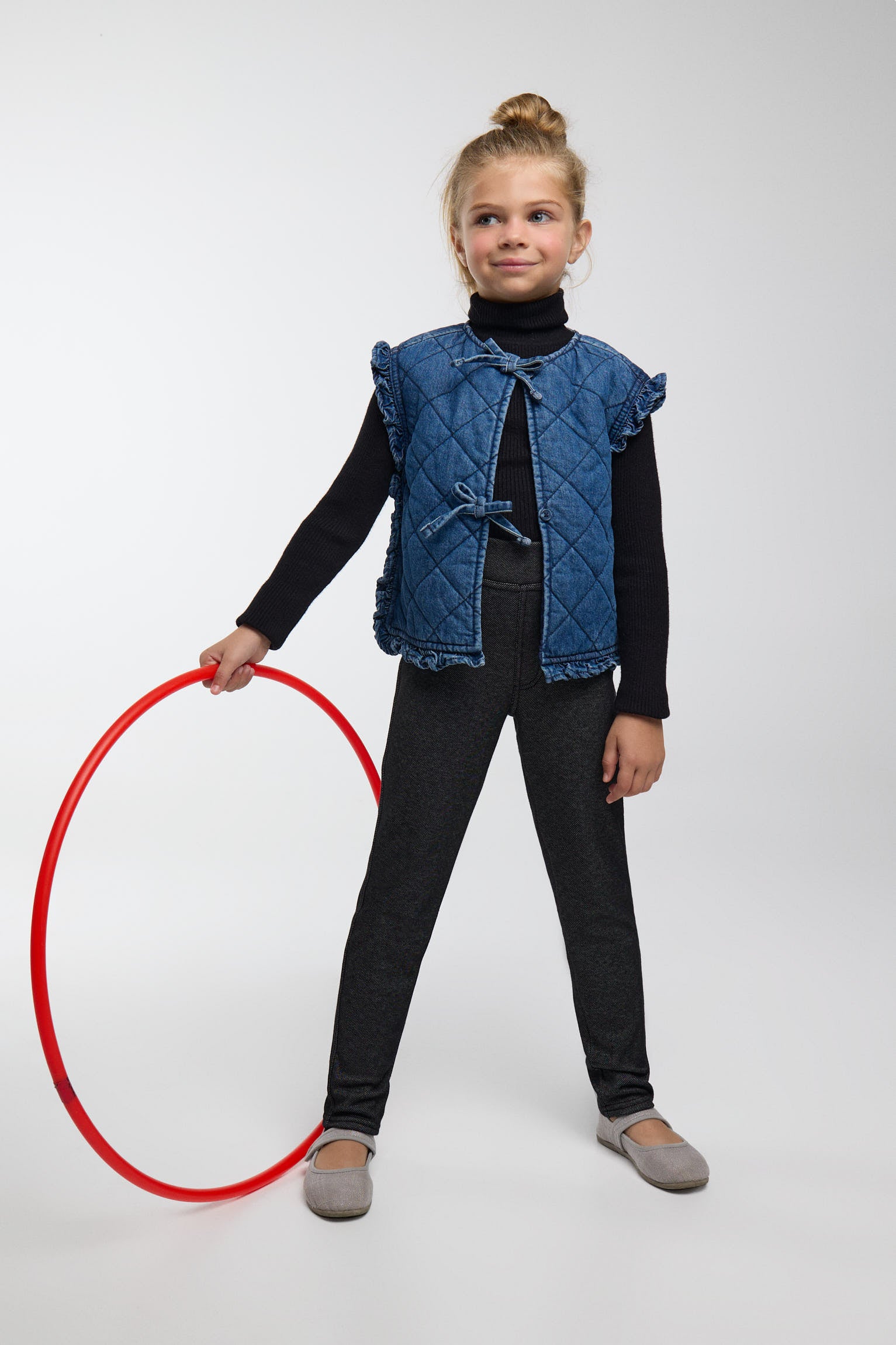 TÉRMICO Leggings afelpados niña efecto vaquero negro