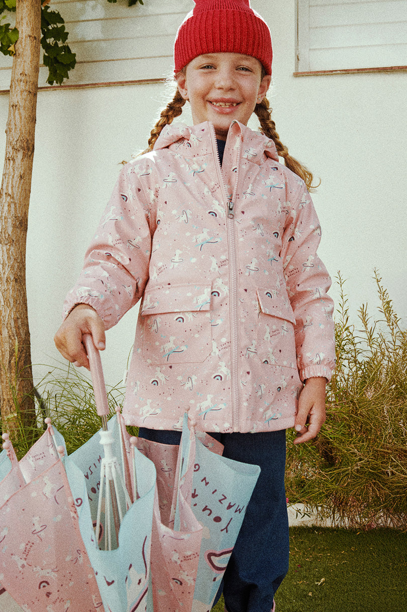 Chubasquero Cortavientos Para Niña – Estampado Multicolor De Arcoíris, Ligero, Resistente Al Viento Y Lavable A Máquina, Ideal Para Otoño E Invierno