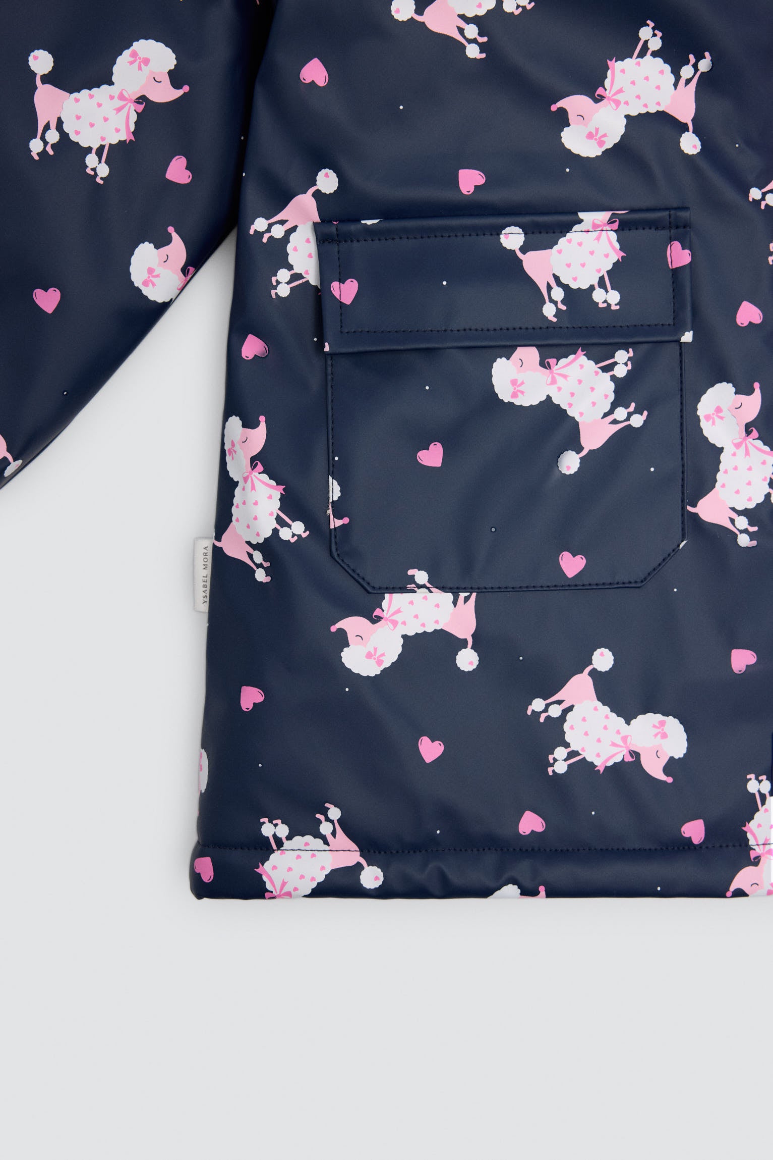 Chubasquero niña forro polar estampado caniches